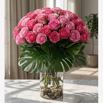 Pink Roses Vase