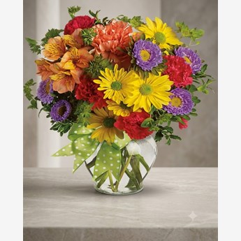 Colorful Mixed Flowers Vase