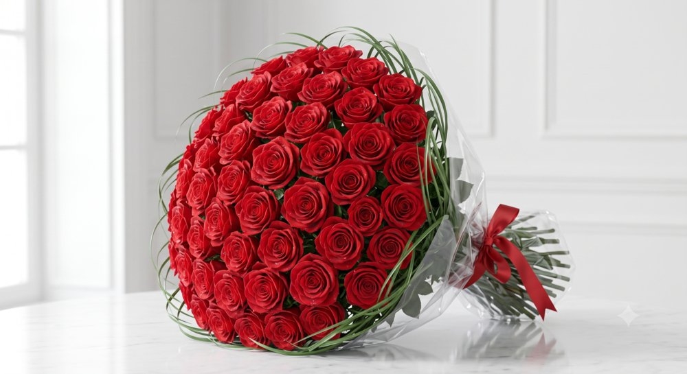 50 Red Roses Bouquet 