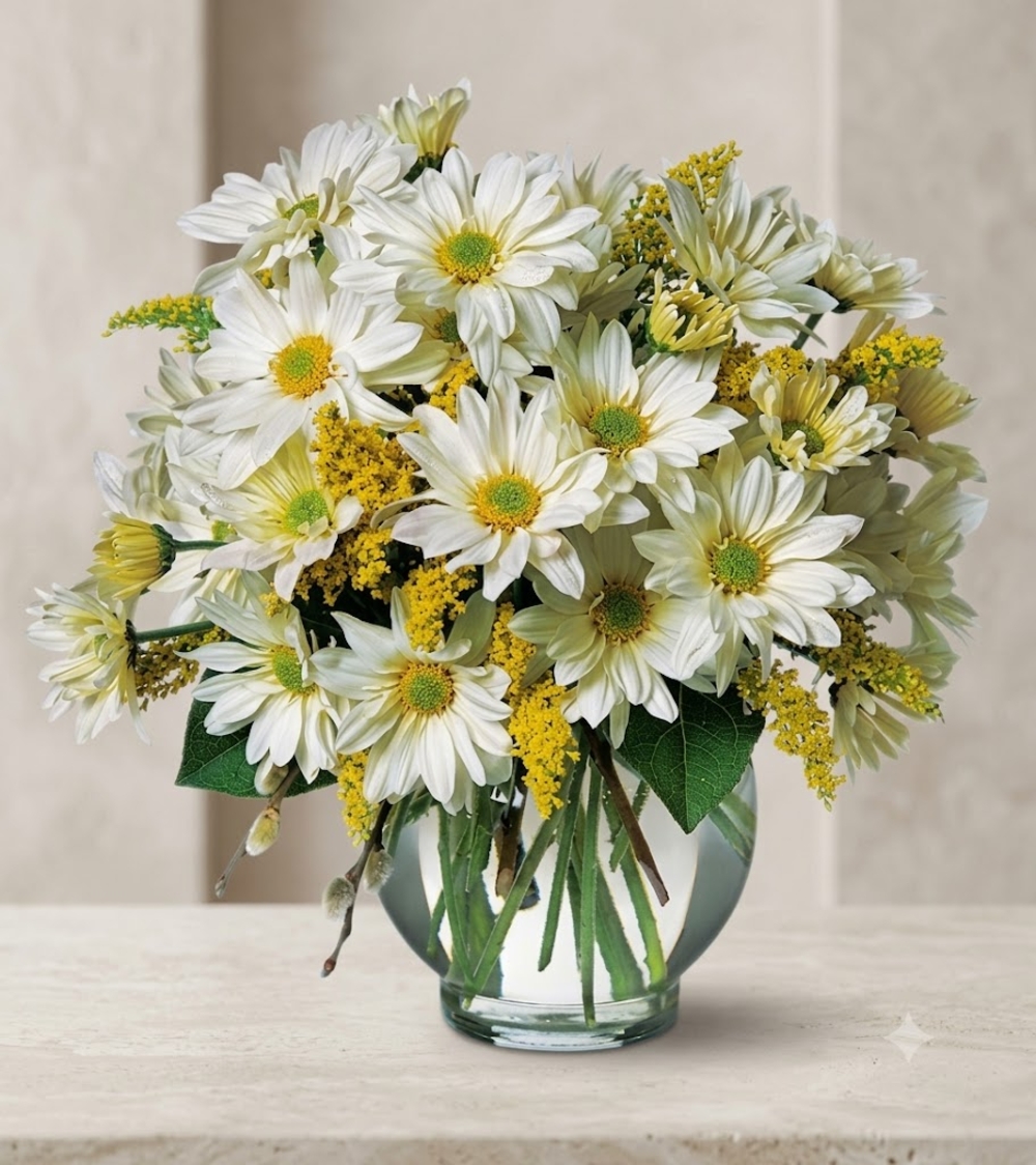 White Daisy Vase Arrangement